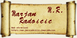 Marjan Radoičić vizit kartica